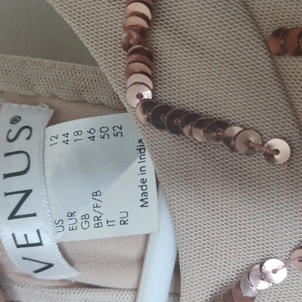 NWT Venus Rose Gold Sequin Sleeveless Maxi Gown 12 - Picture 3 of 6